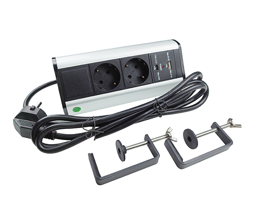 Clamp-Mount EU Power Strip with USB & Type-C